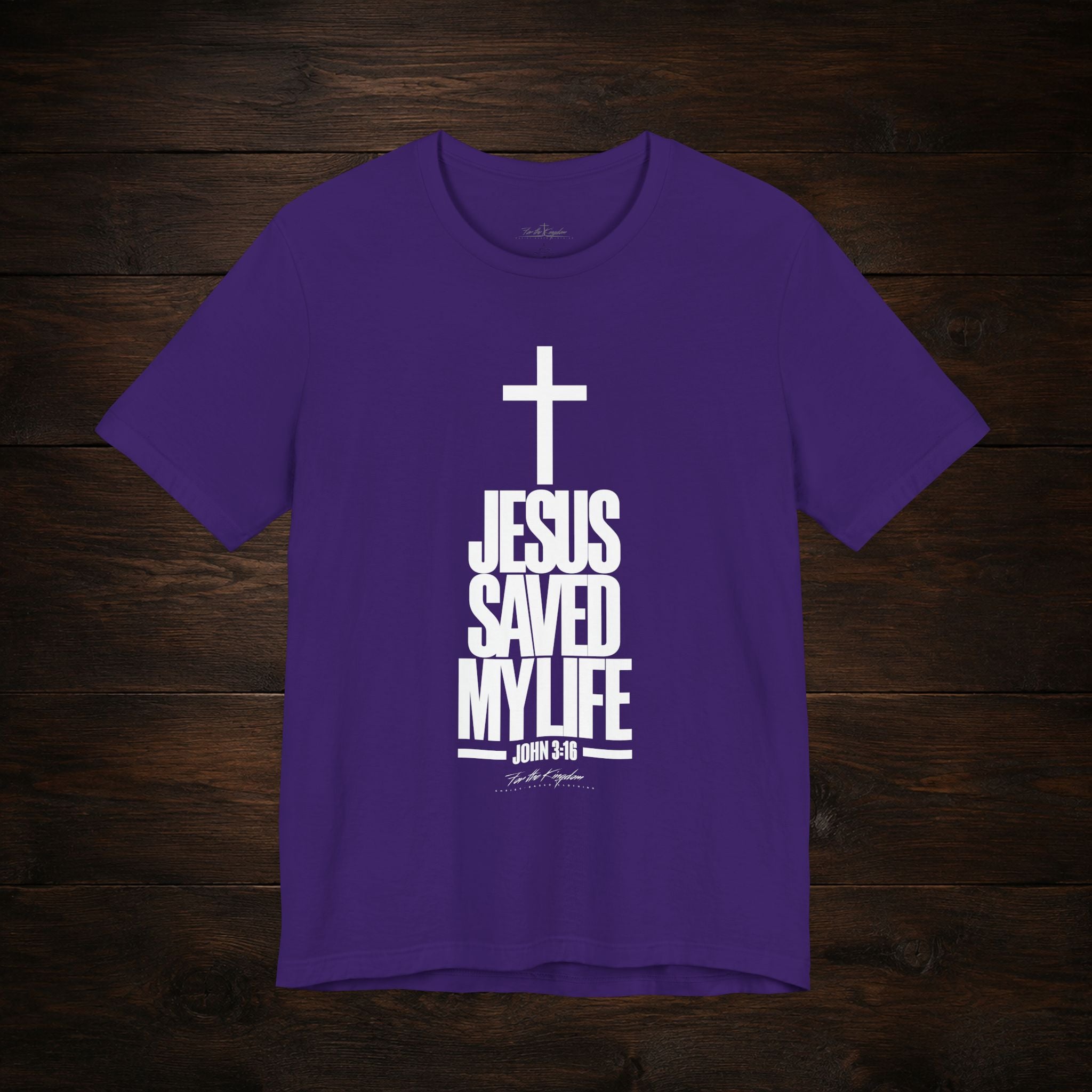 Jesus Saved My Life Light Pallete Tee — Christian Cross Faith Shirt (John 3:16)