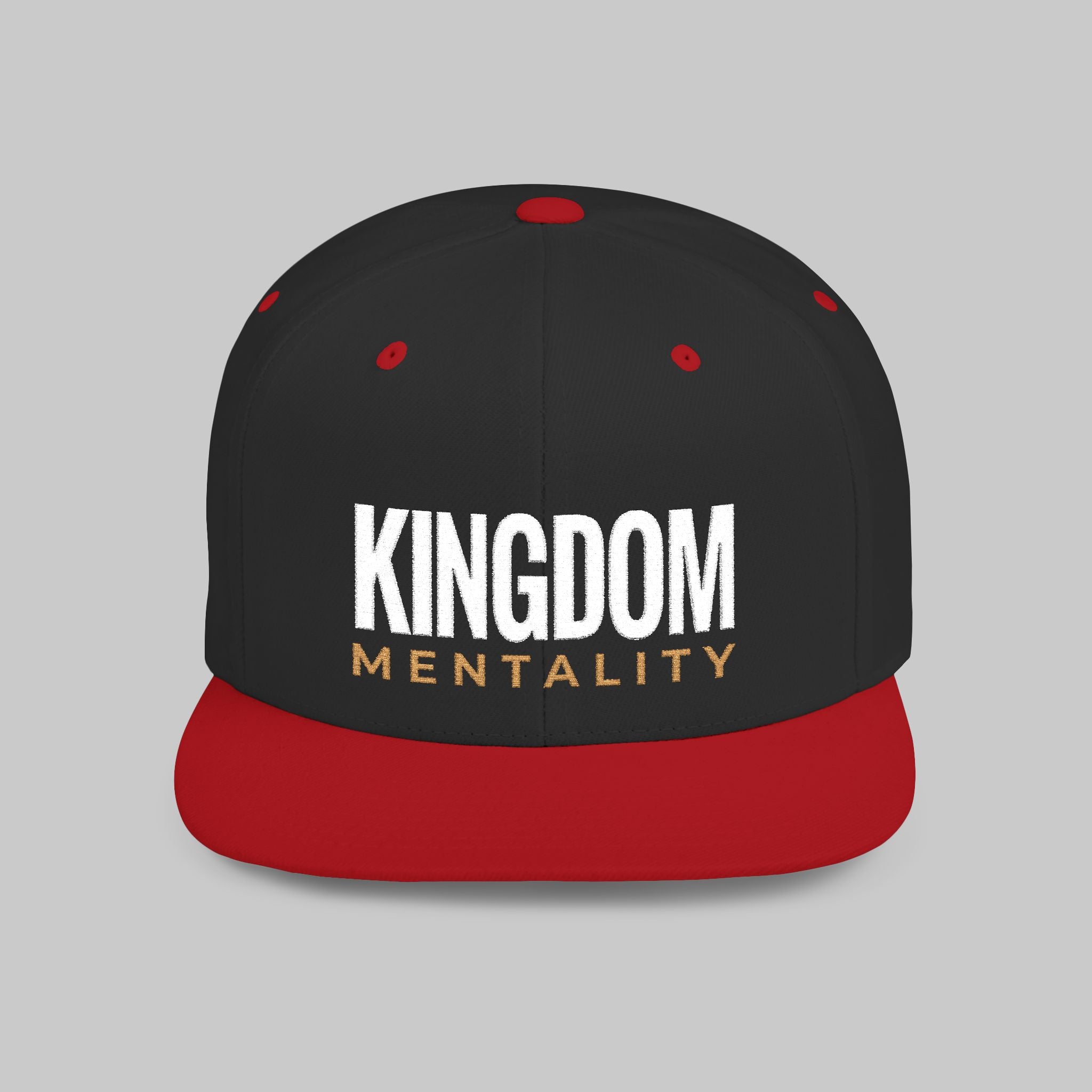 Kingdom Mentality Flat Bill Snapback Hat — Bold Faith-Inspired Streetwear Cap