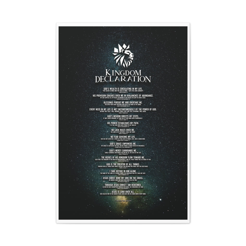 Kingdom Declaration Matte Canvas Print — Inspirational Scripture Wall Art