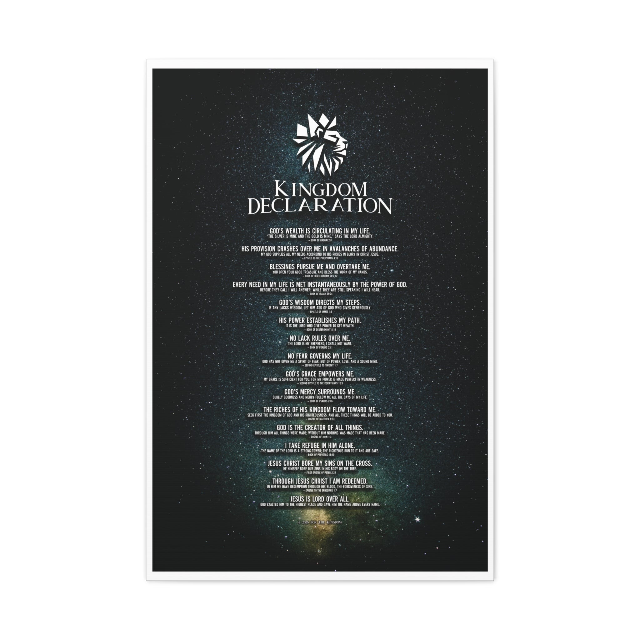 Kingdom Declaration Matte Canvas Print — Inspirational Scripture Wall Art