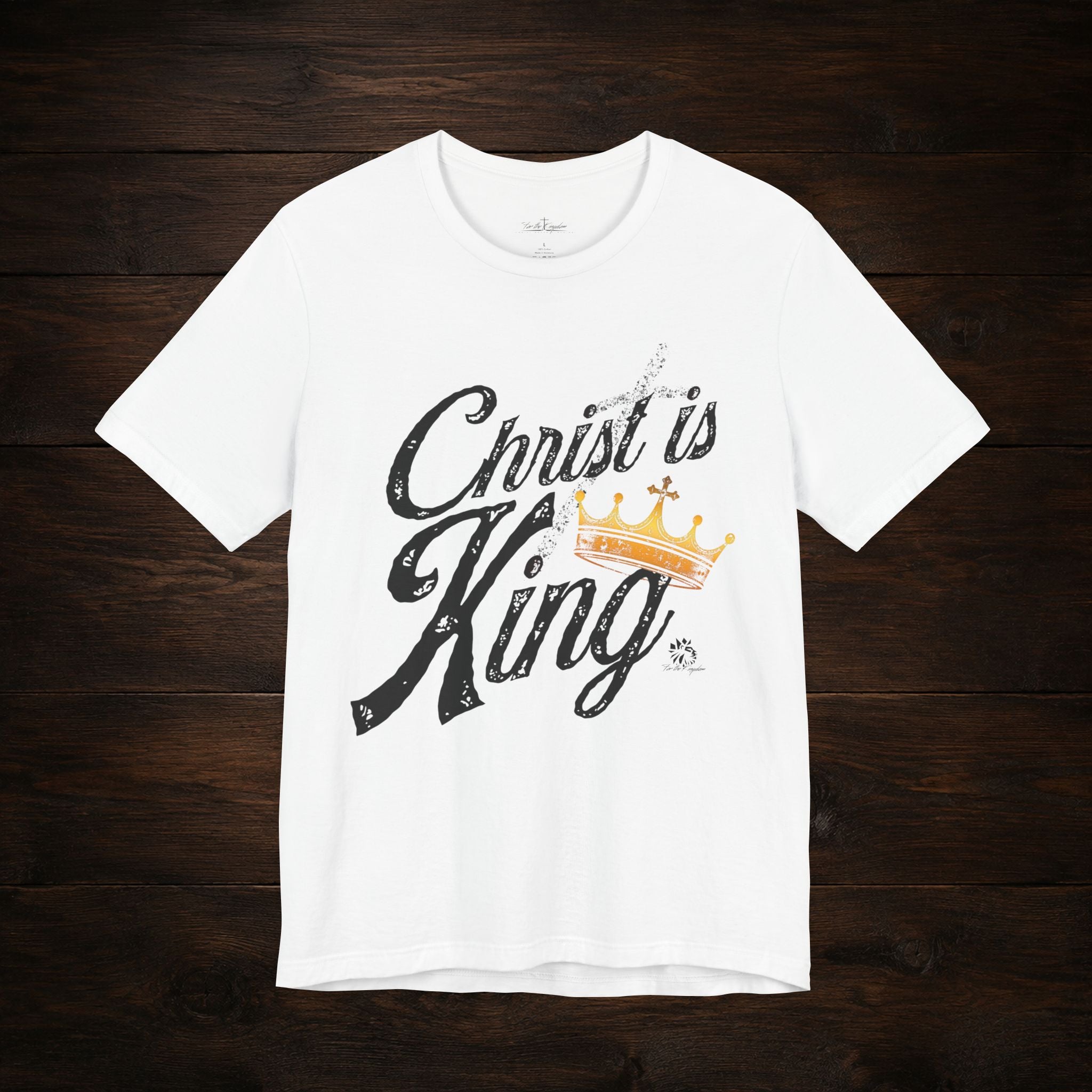 Christ Is King Tee Dark Pallete — Christian Faith Shirt with Crown Graphic