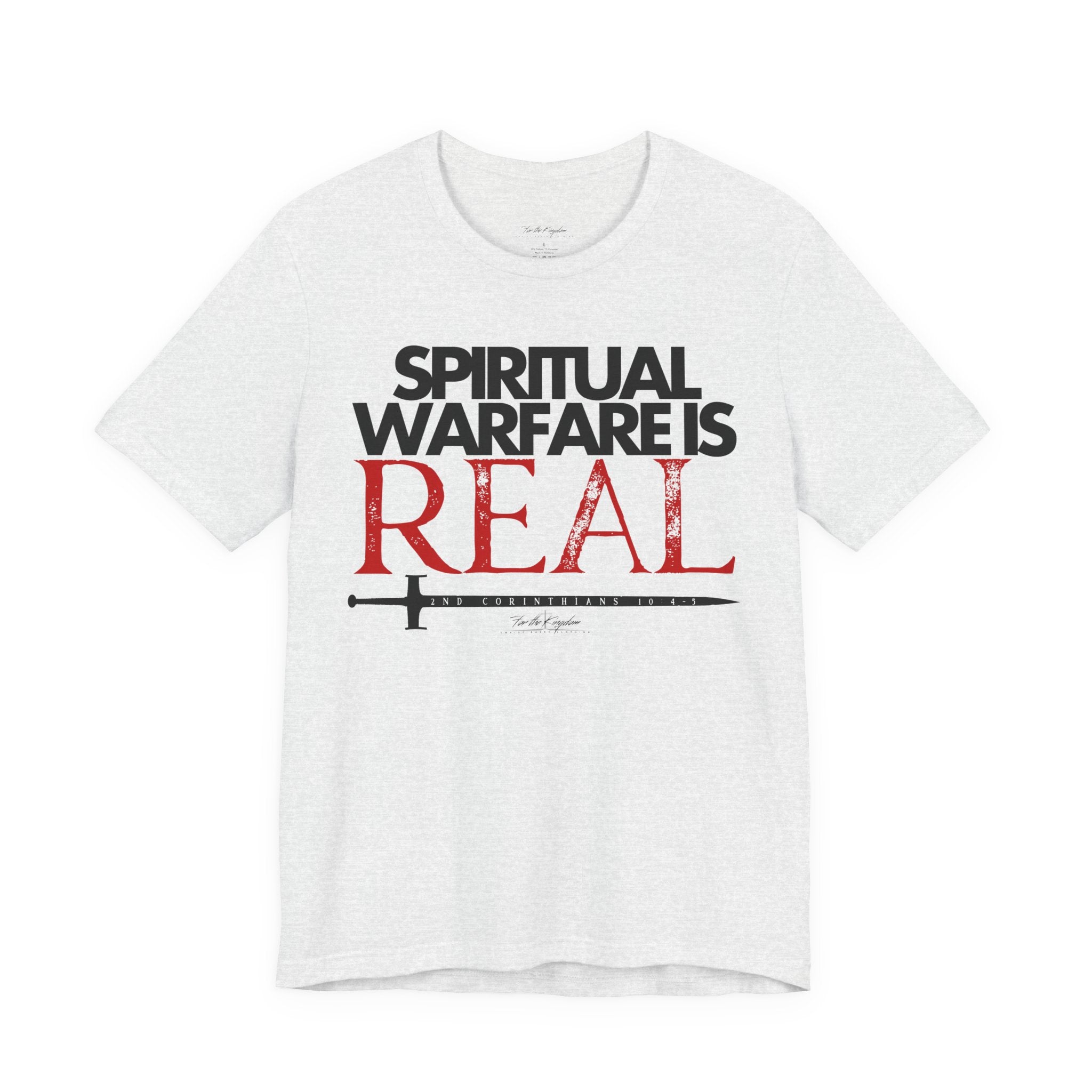 Spiritual Warfare Is Real Dark Palette T-Shirt — Christian Faith Tee with Sword Graphic
