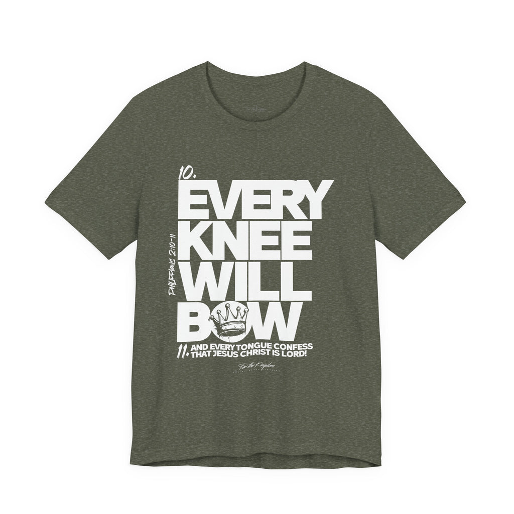 Every Knee Will Bow Light Palette Tee — Christian Faith Graphic T-Shirt
