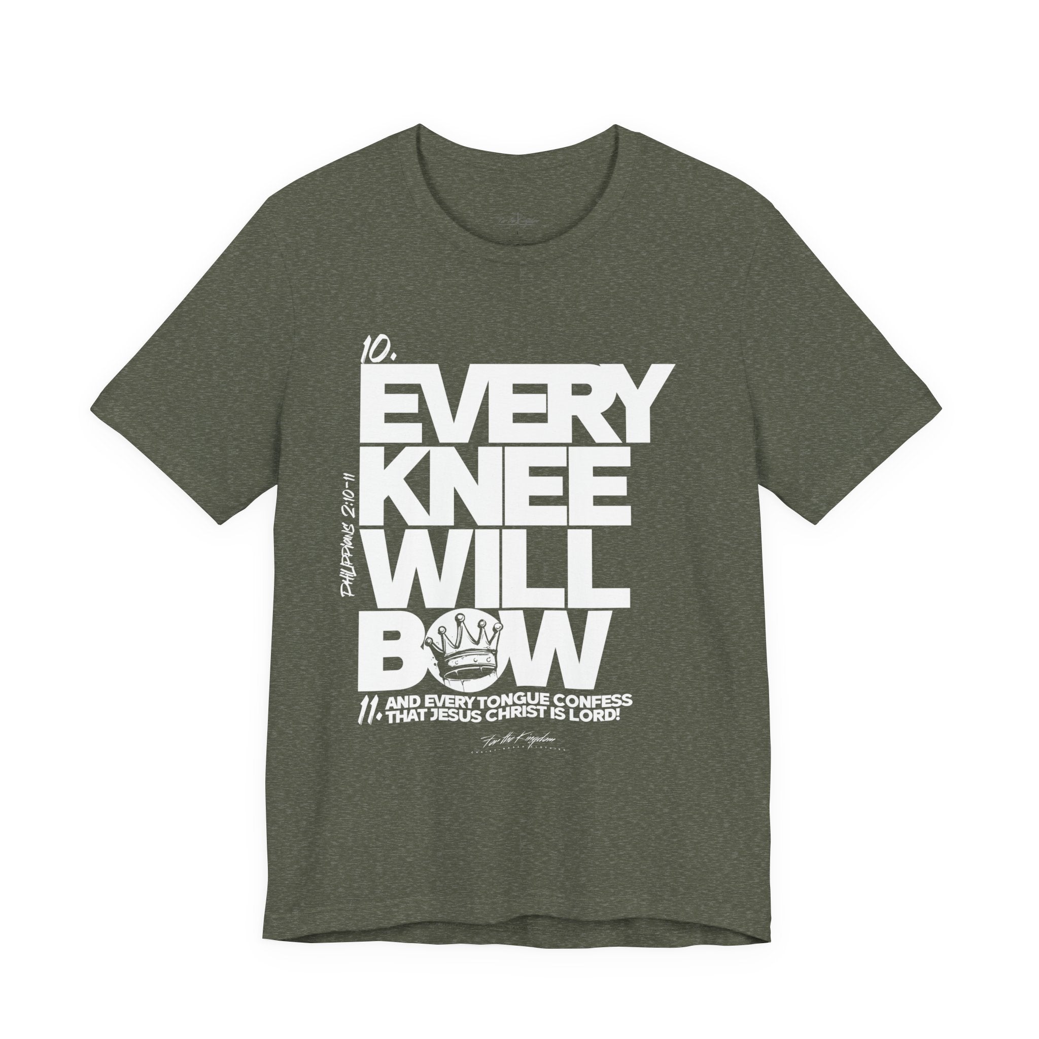 Every Knee Will Bow Light Palette Tee — Christian Faith Graphic T-Shirt