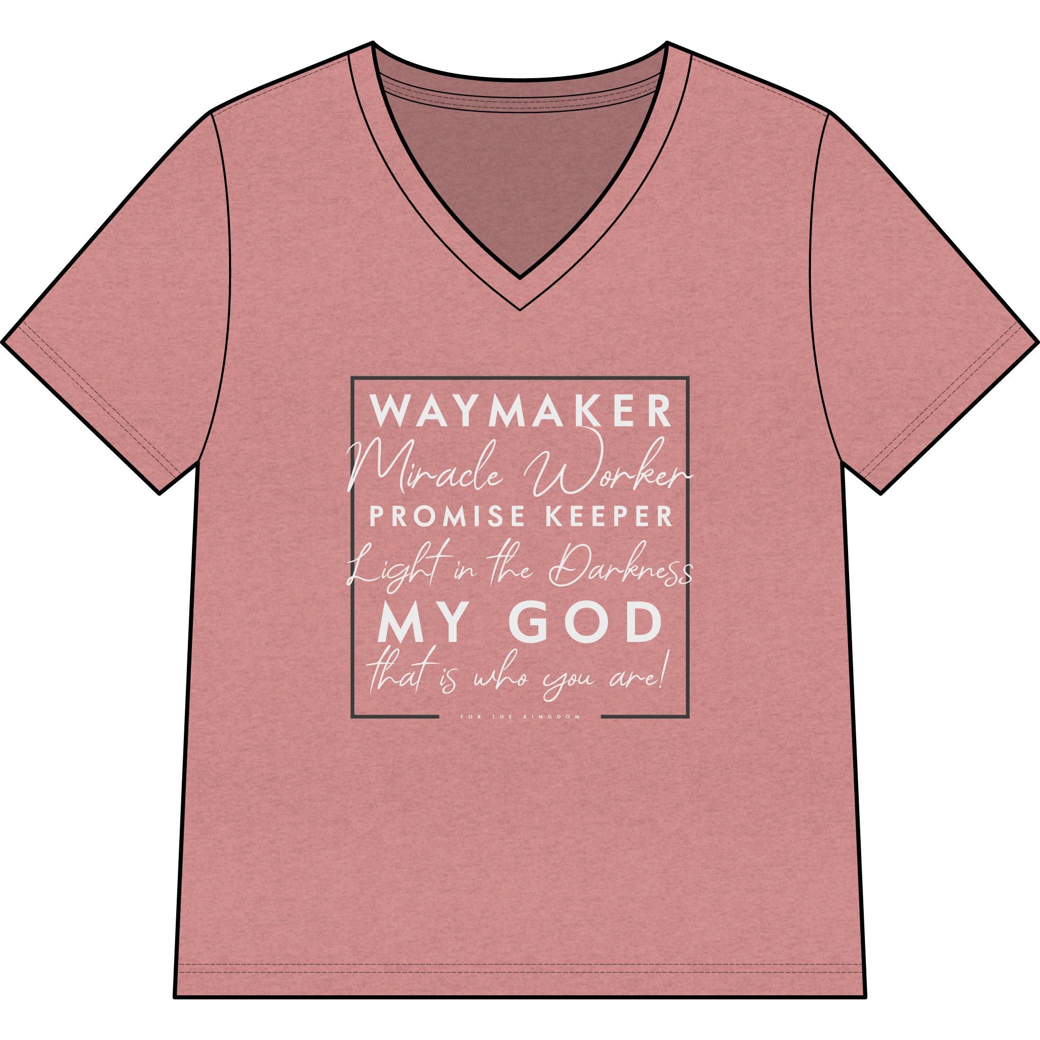 Waymaker Faith V-Neck Tee — "Waymaker, Miracle Worker" Christian Shirt