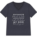 Waymaker Faith V-Neck Tee — "Waymaker, Miracle Worker" Christian Shirt
