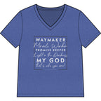 Waymaker Faith V-Neck Tee — "Waymaker, Miracle Worker" Christian Shirt