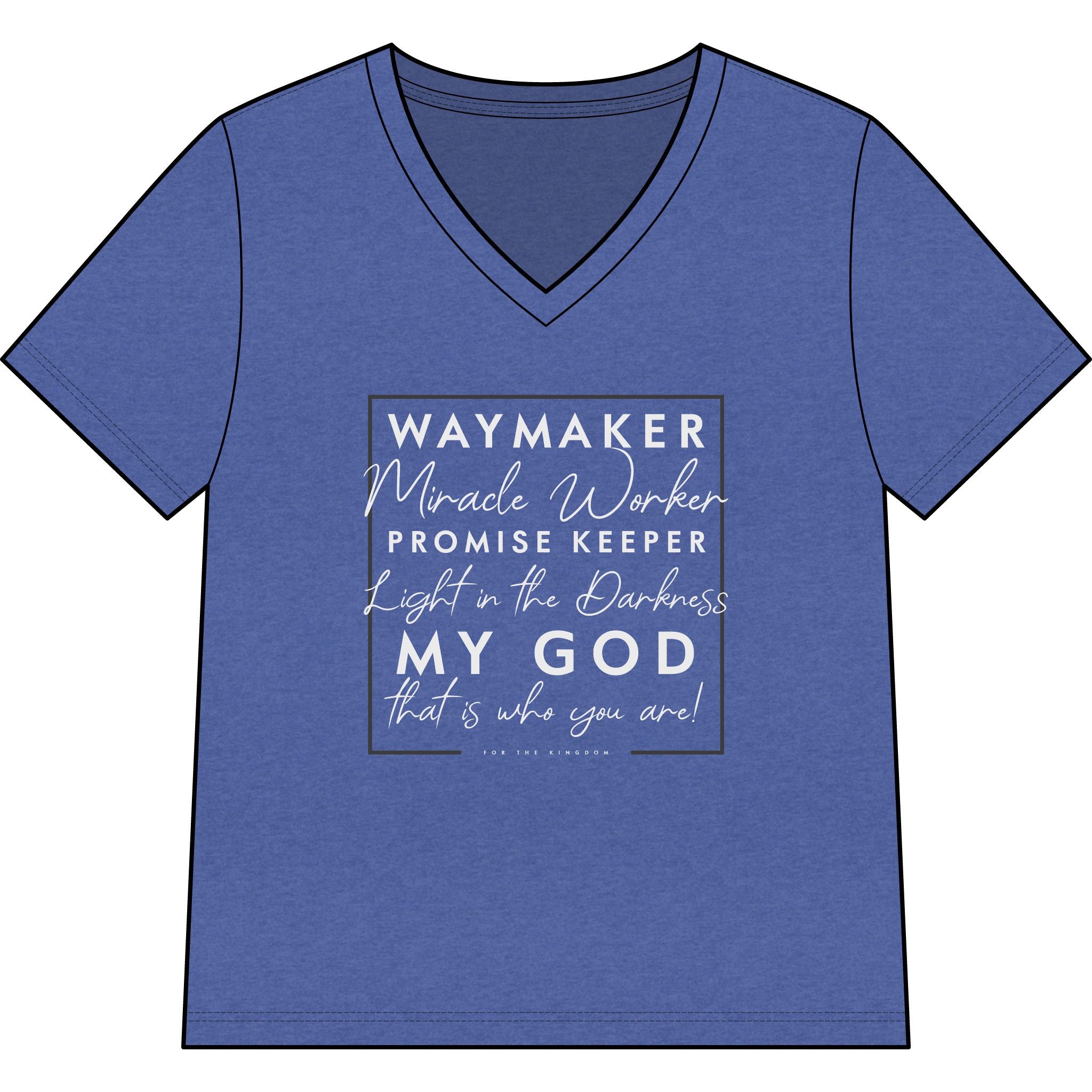 Waymaker Faith V-Neck Tee — "Waymaker, Miracle Worker" Christian Shirt