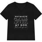 Waymaker Faith V-Neck Tee — "Waymaker, Miracle Worker" Christian Shirt
