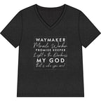 Waymaker Faith V-Neck Tee — "Waymaker, Miracle Worker" Christian Shirt