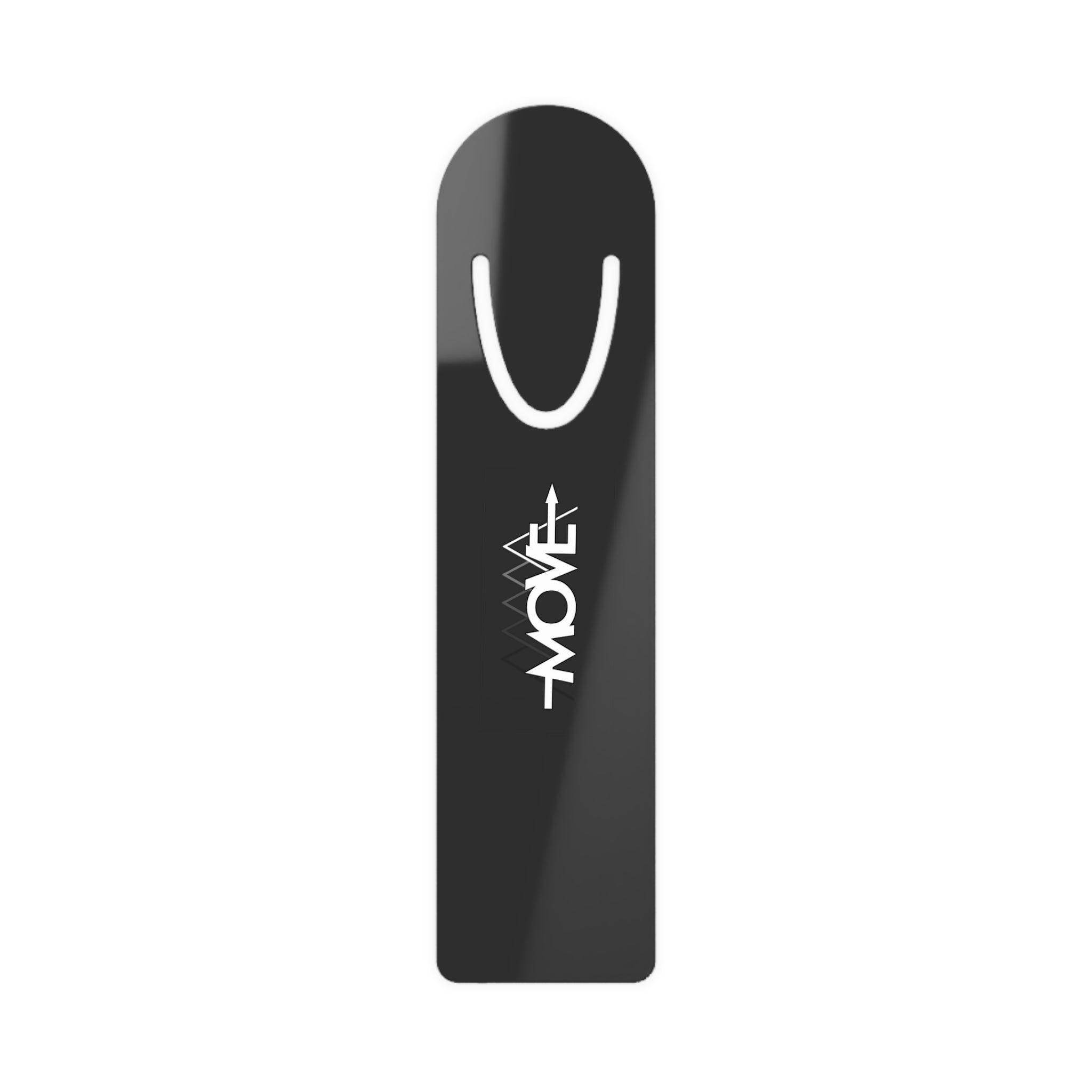 Move Arrow Metal Bookmark — Minimalist Black Stainless Steel Page Marker