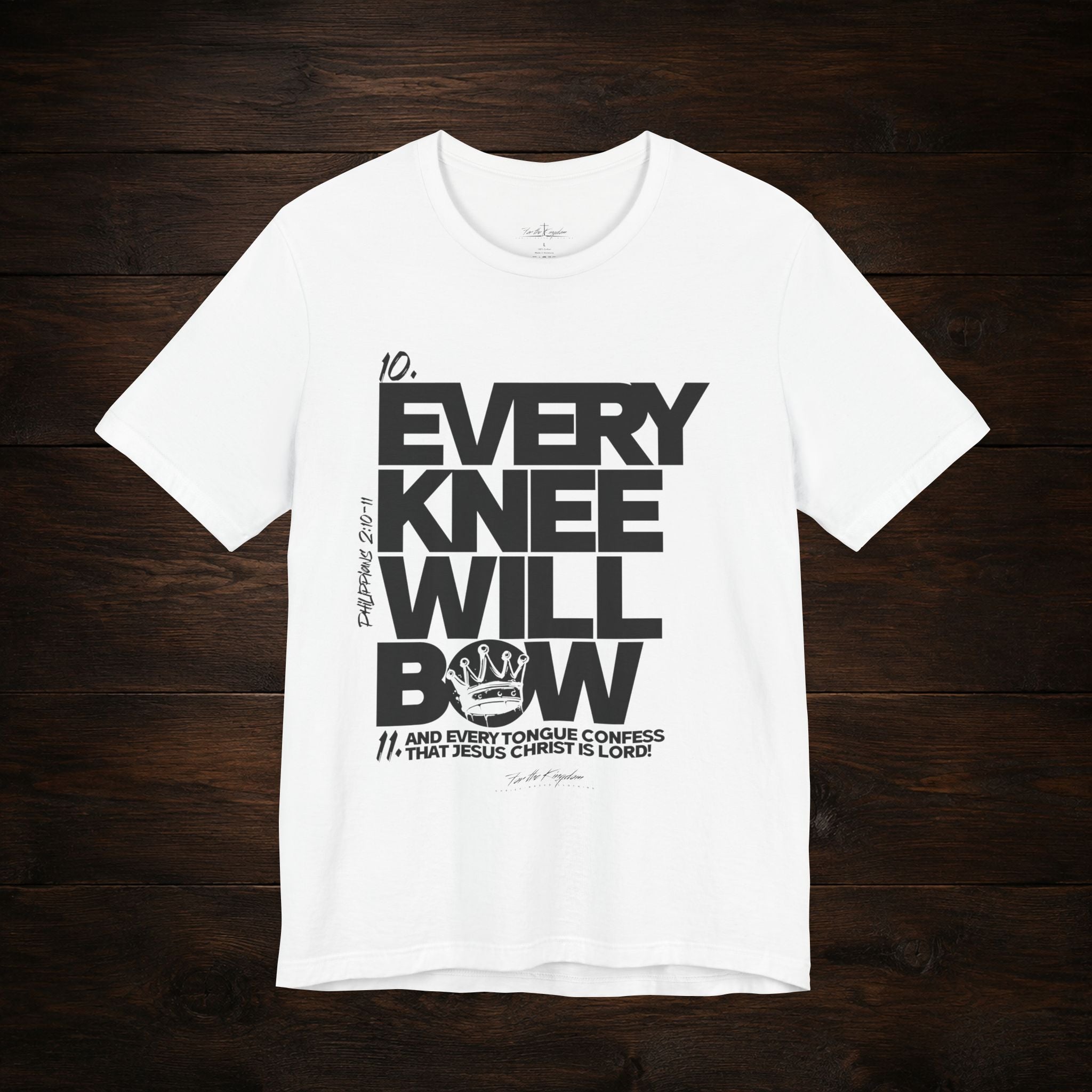 Every Knee Will Bow Dark Palette Tee — Christian Faith Graphic T-Shirt