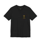 Golden Tap My Shoulder Tee — Christian Cross Short Sleeve T-Shirt