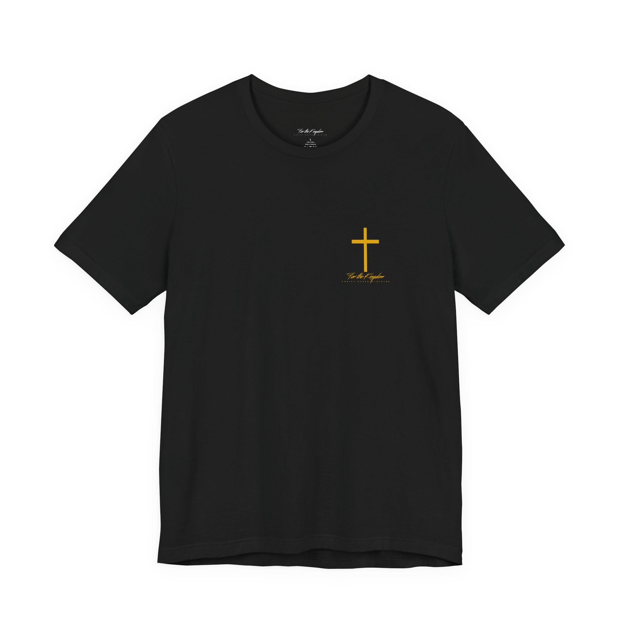Golden Tap My Shoulder Tee — Christian Cross Short Sleeve T-Shirt
