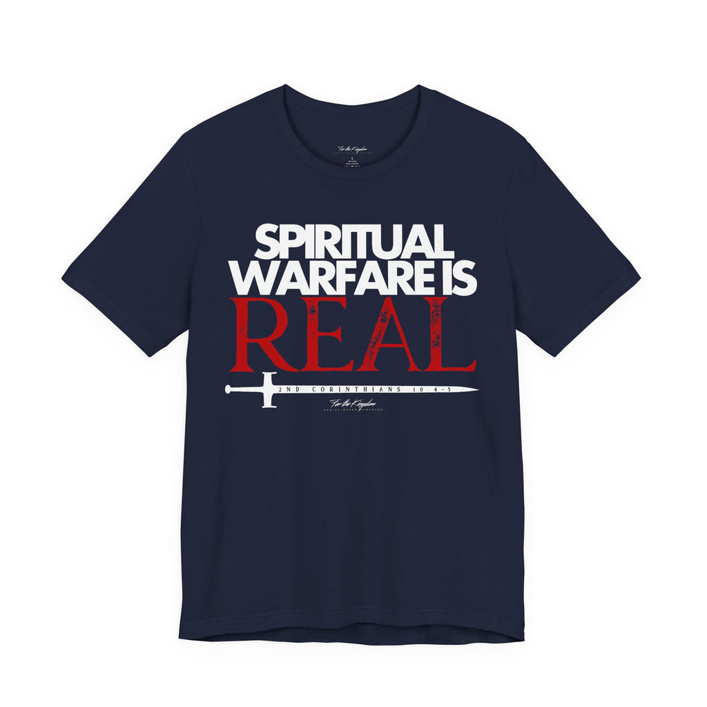 Spiritual Warfare Is Real Light Palette T-Shirt — Christian Faith Tee with Sword Graphic