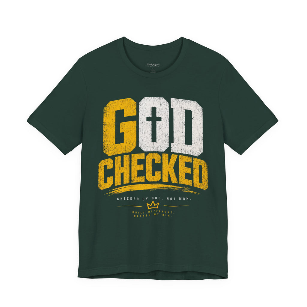 God Checked T-Shirt — Christian Faith Graphic Tee