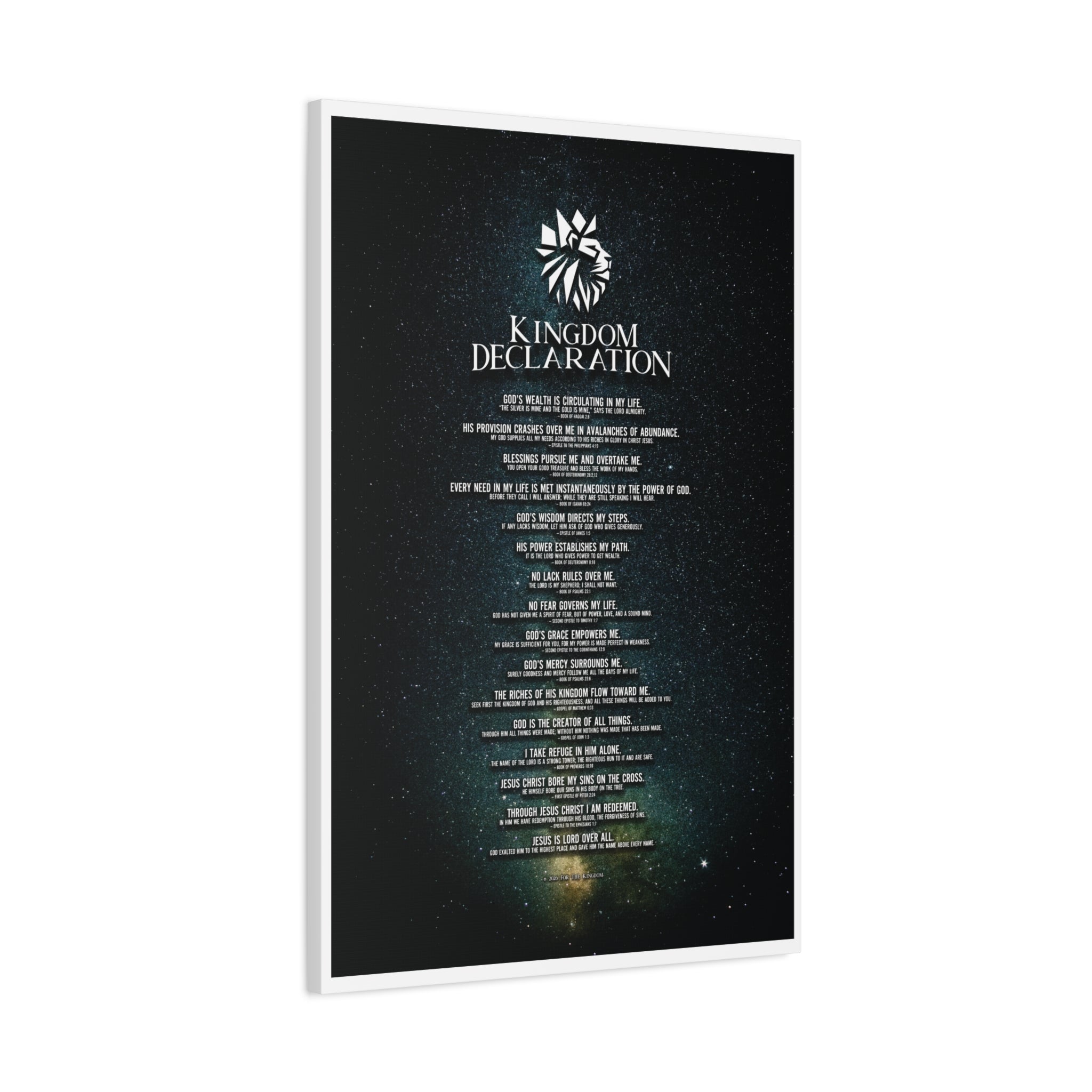 Kingdom Declaration Matte Canvas Print — Inspirational Scripture Wall Art