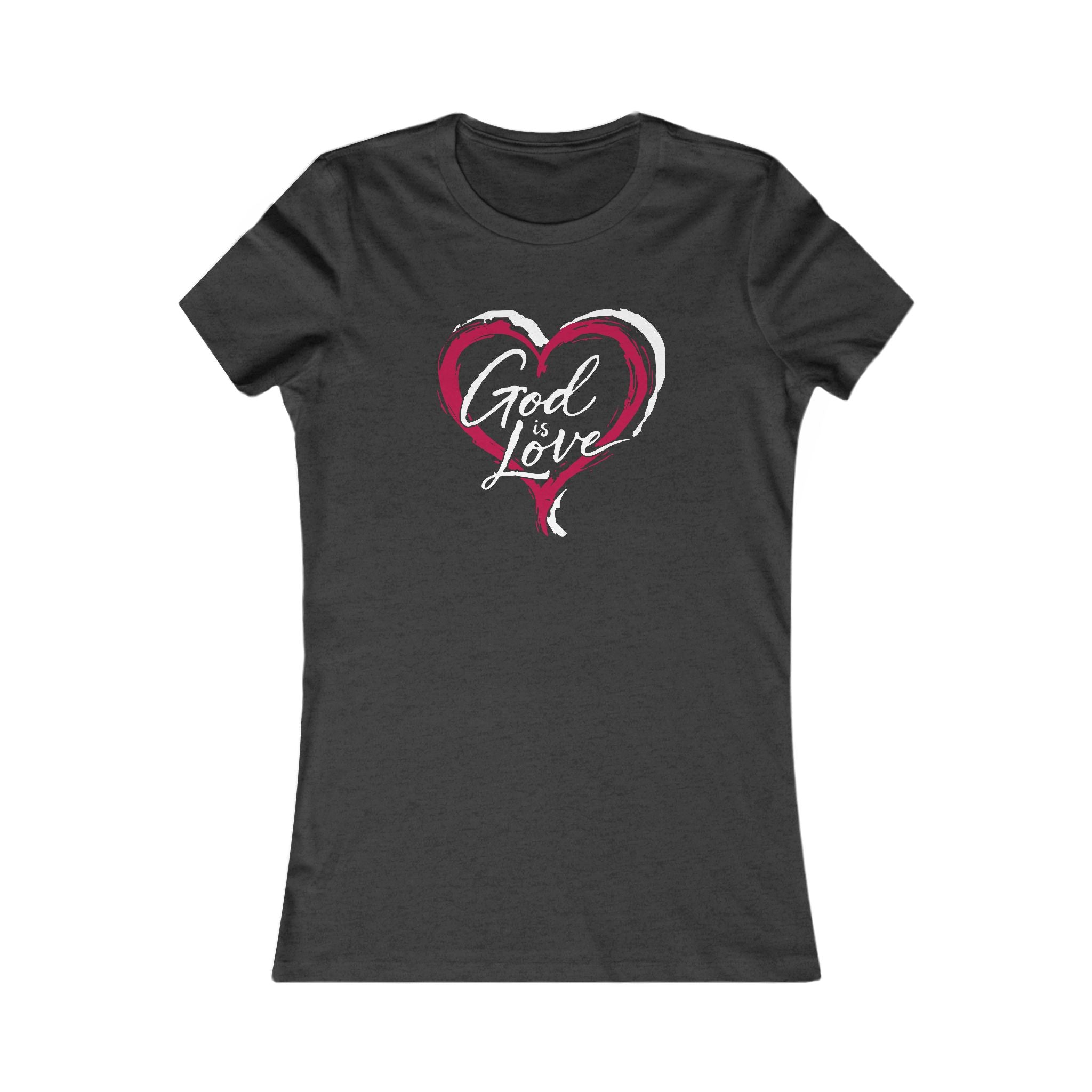 Women's Heart Tee — Simple Pink Brushstroke Heart T-Shirt