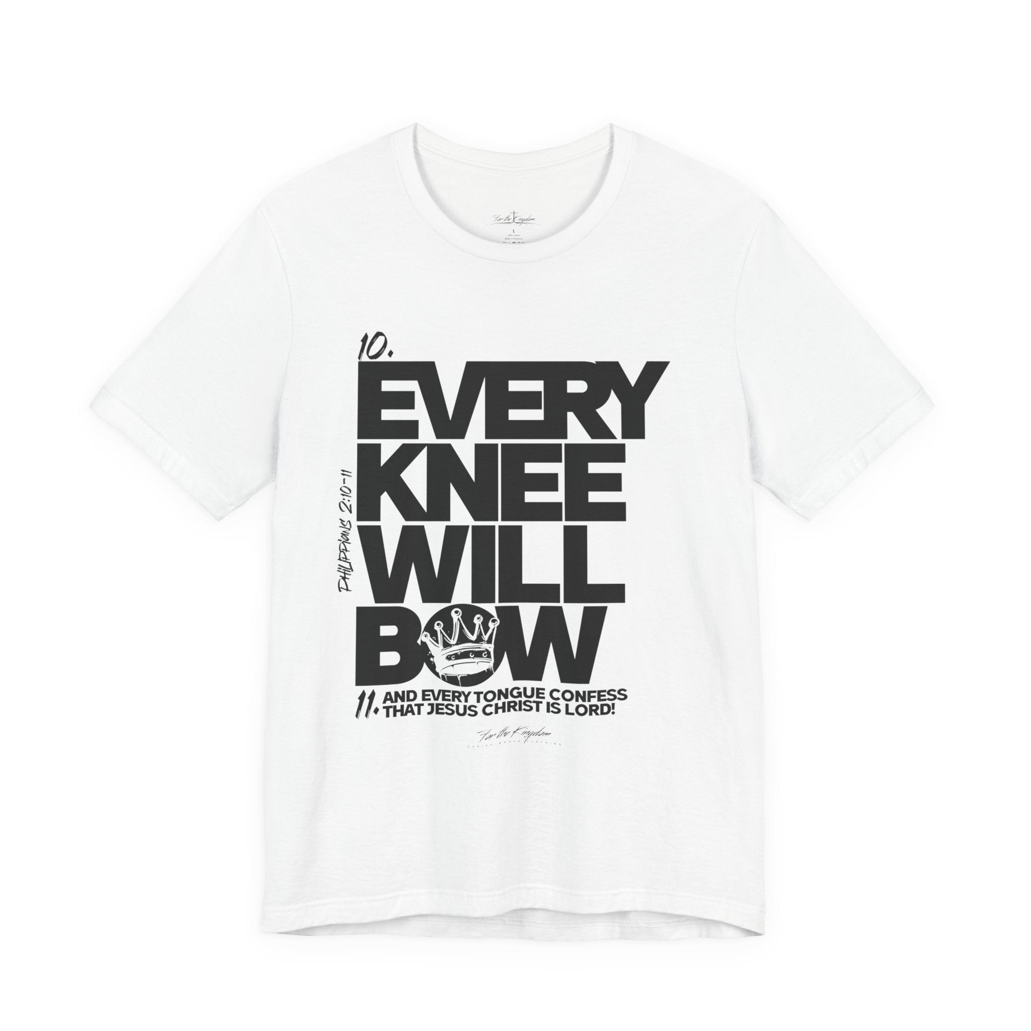Every Knee Will Bow Dark Palette Tee — Christian Faith Graphic T-Shirt