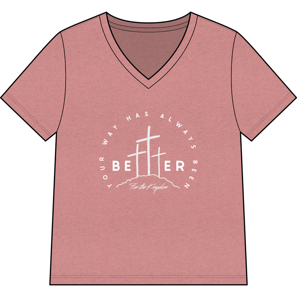 BEtttER V-Neck Tee Light Palette — Inspirational Christian Cross Women’s Shirt