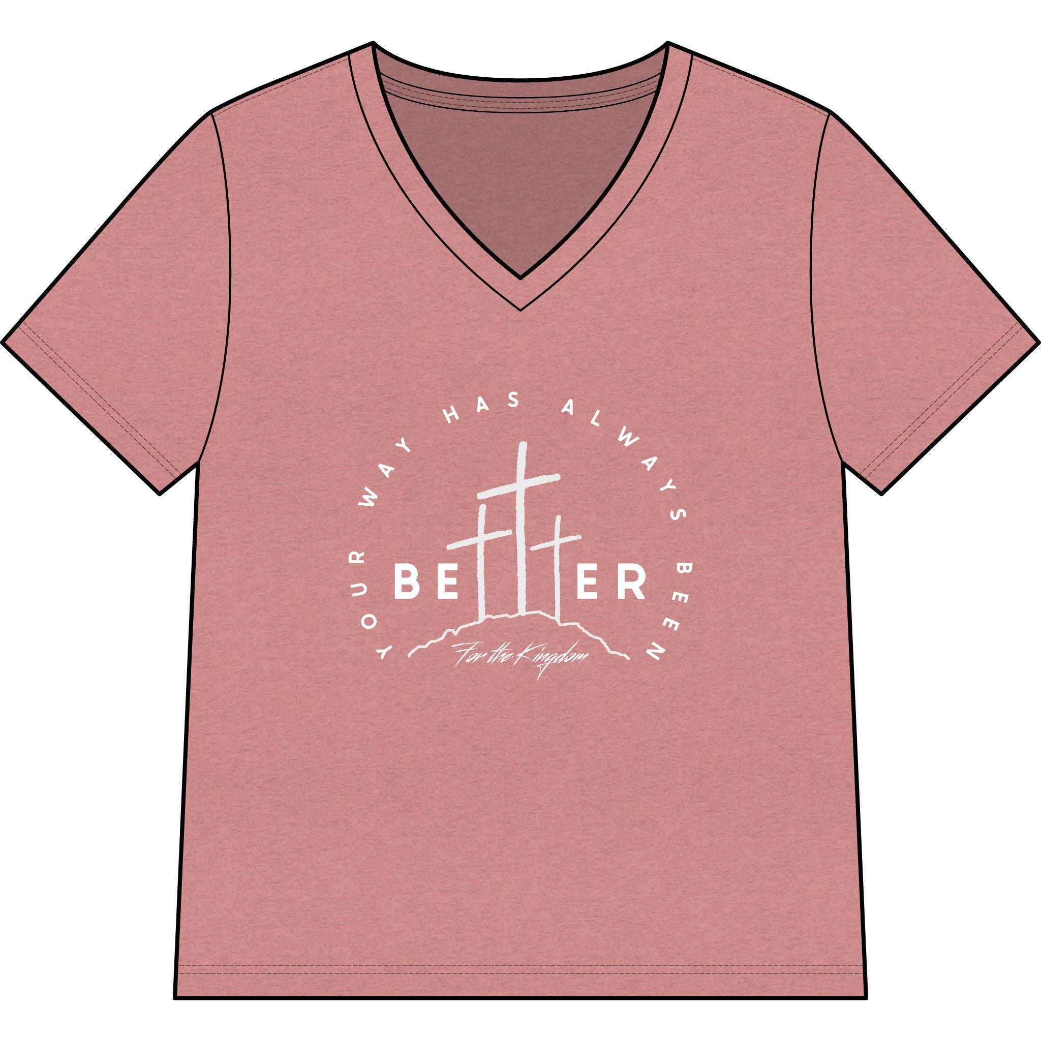 BEtttER V-Neck Tee Light Palette — Inspirational Christian Cross Women’s Shirt