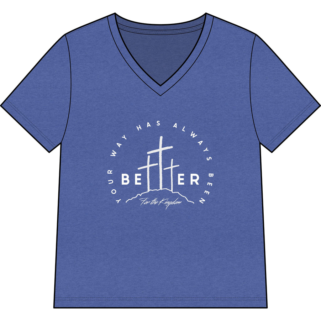 BEtttER V-Neck Tee Light Palette — Inspirational Christian Cross Women’s Shirt