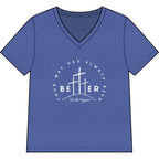 BEtttER V-Neck Tee Light Palette — Inspirational Christian Cross Women’s Shirt