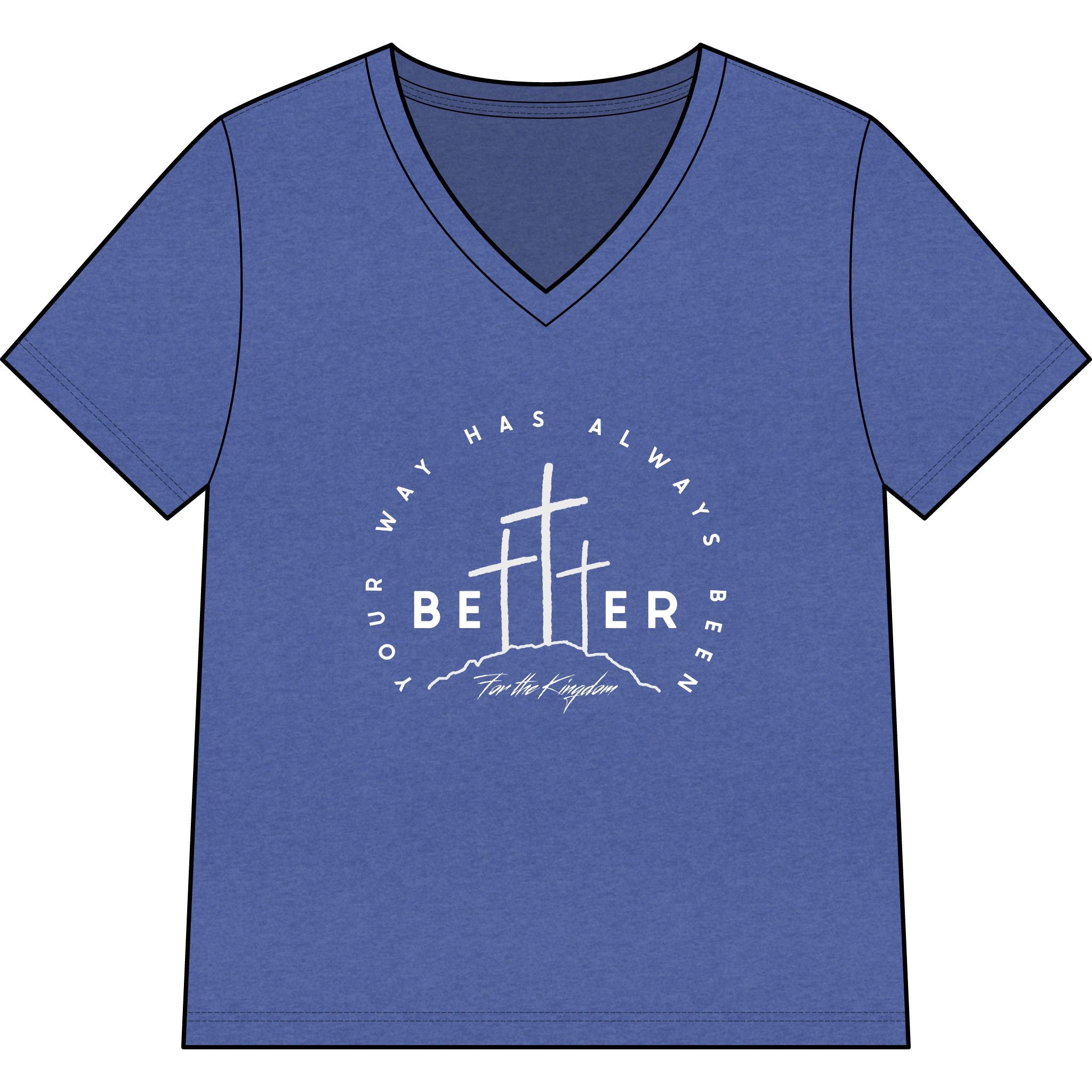 BEtttER V-Neck Tee Light Palette — Inspirational Christian Cross Women’s Shirt
