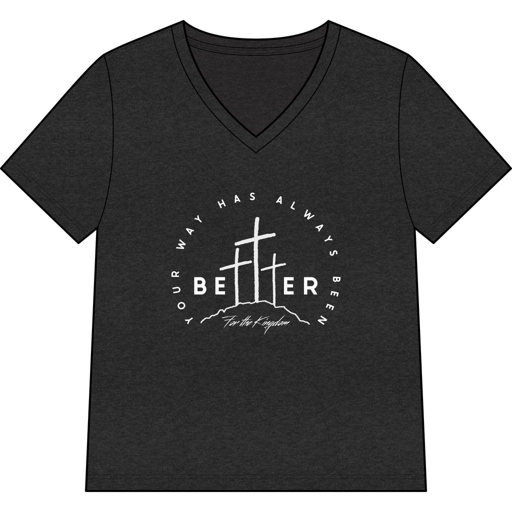 BEtttER V-Neck Tee Light Palette — Inspirational Christian Cross Women’s Shirt