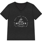 BEtttER V-Neck Tee Light Palette — Inspirational Christian Cross Women’s Shirt