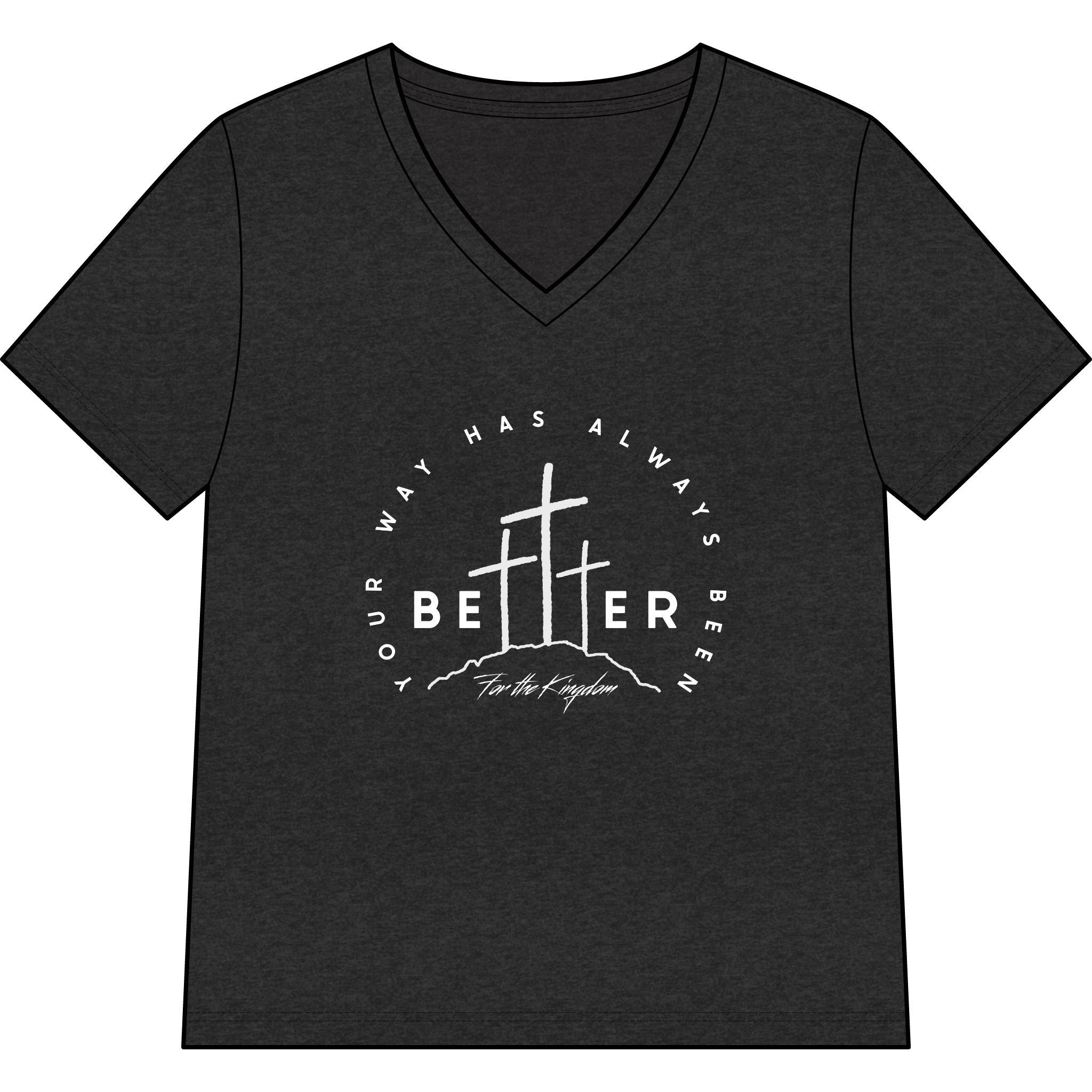 BEtttER V-Neck Tee Light Palette — Inspirational Christian Cross Women’s Shirt