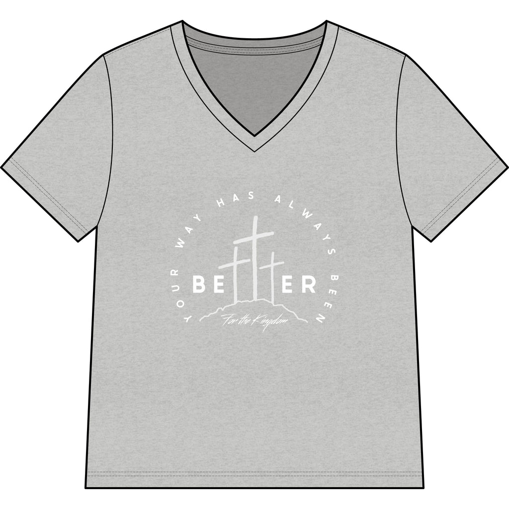 BEtttER V-Neck Tee Light Palette — Inspirational Christian Cross Women’s Shirt