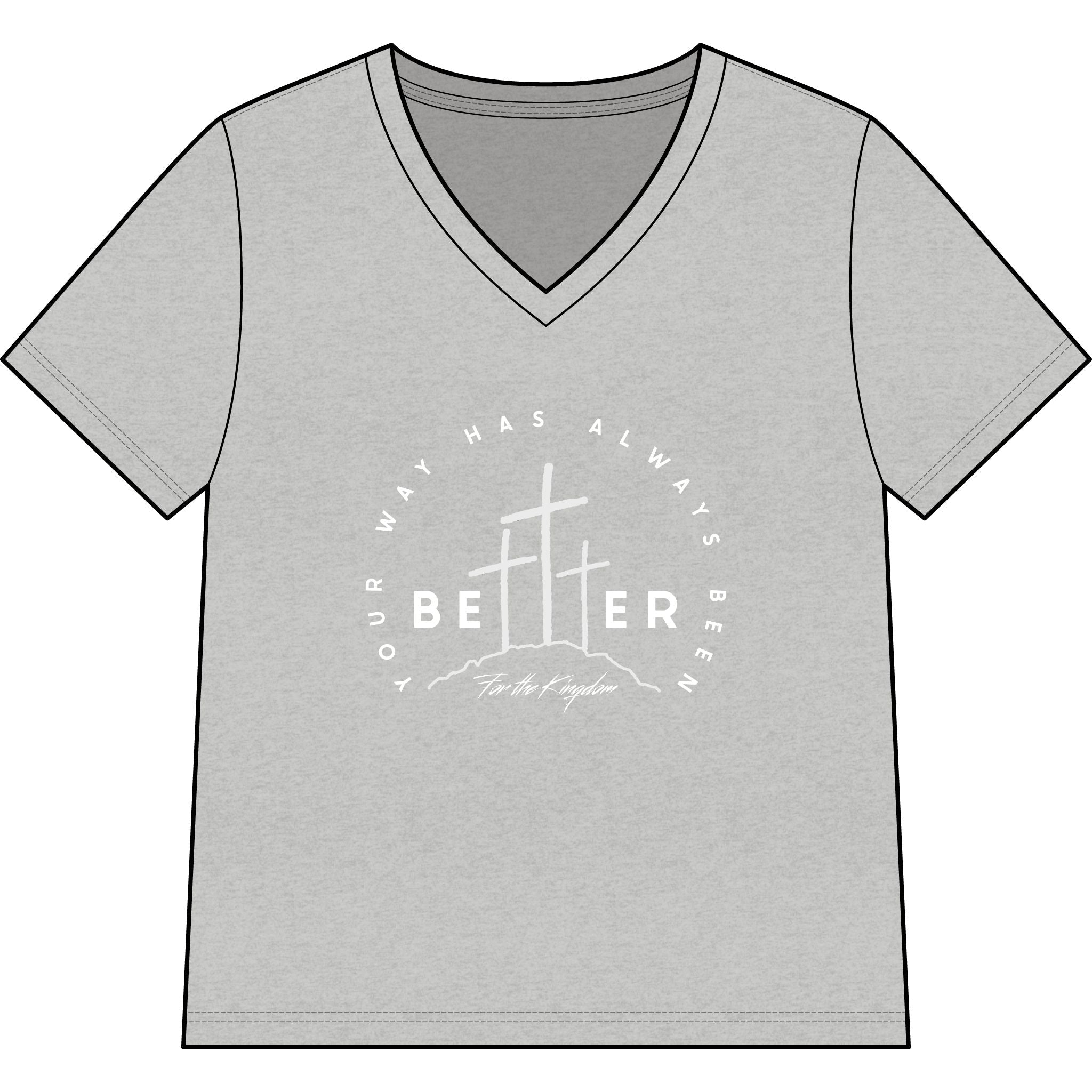 BEtttER V-Neck Tee Light Palette — Inspirational Christian Cross Women’s Shirt