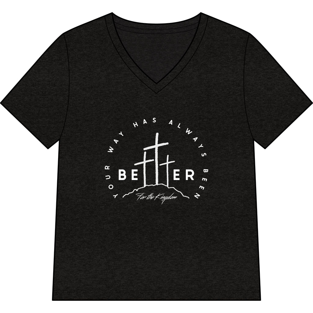 BEtttER V-Neck Tee Light Palette — Inspirational Christian Cross Women’s Shirt