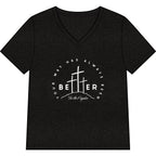 BEtttER V-Neck Tee Light Palette — Inspirational Christian Cross Women’s Shirt