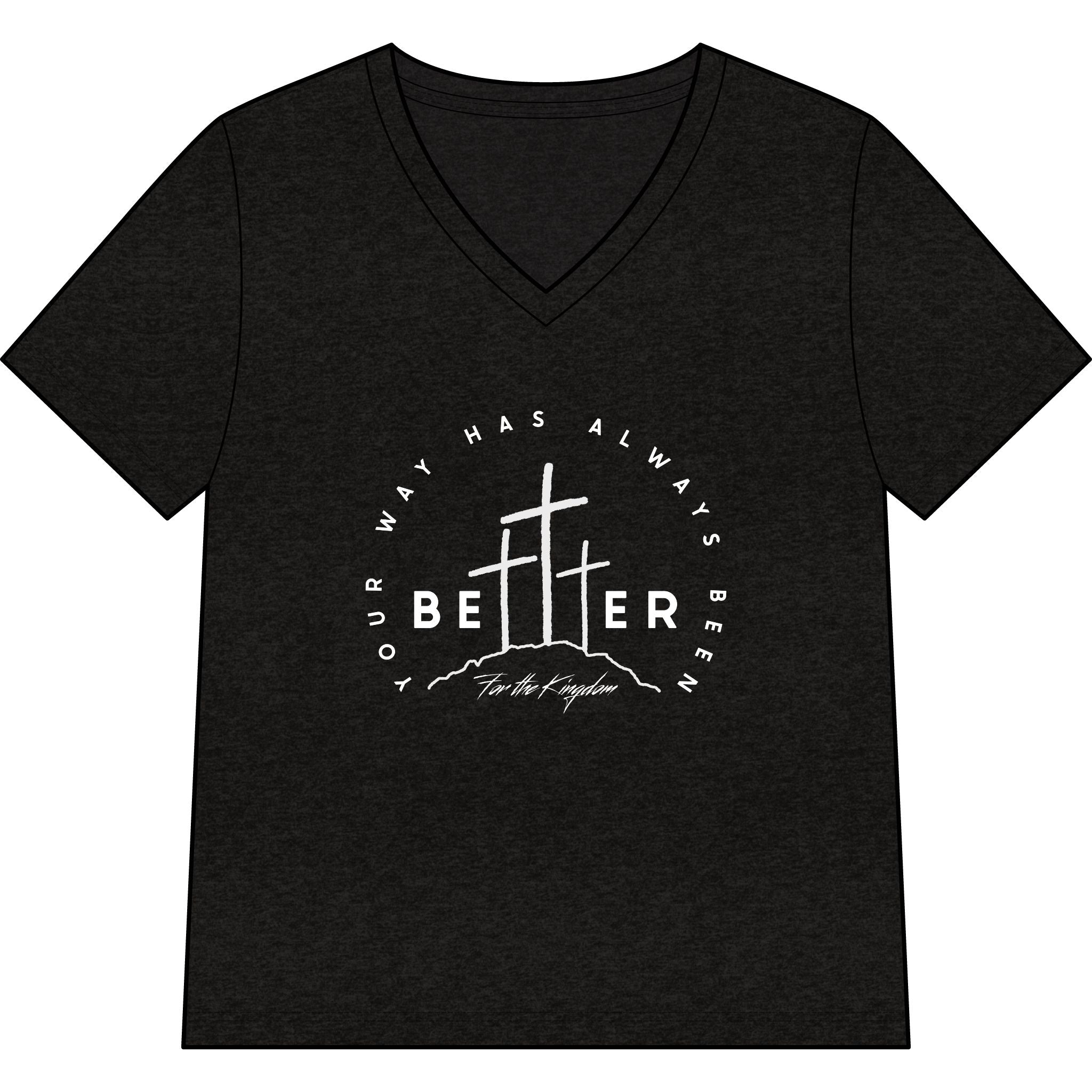 BEtttER V-Neck Tee Light Palette — Inspirational Christian Cross Women’s Shirt