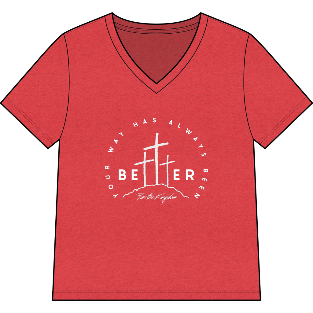 BEtttER V-Neck Tee Light Palette — Inspirational Christian Cross Women’s Shirt