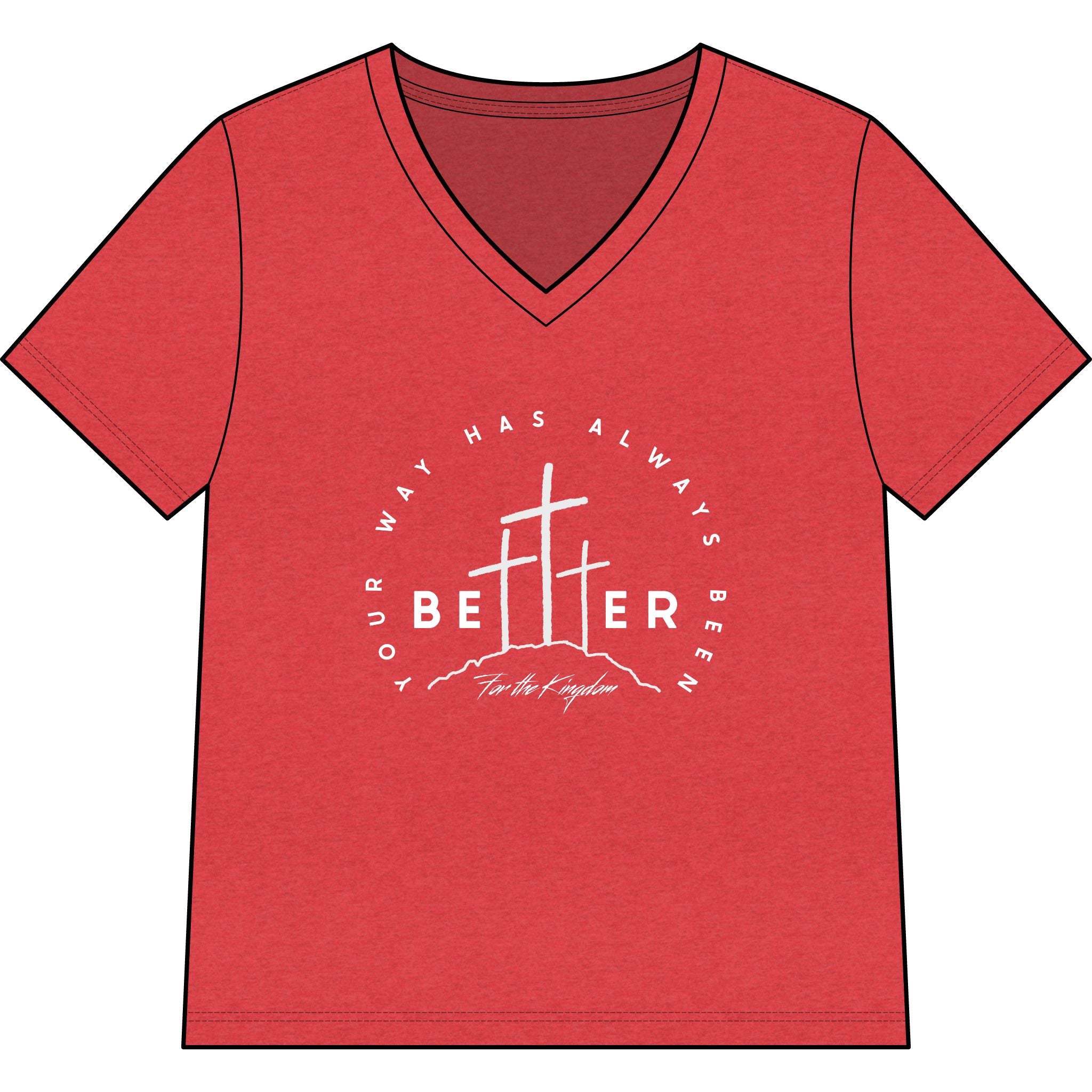 BEtttER V-Neck Tee Light Palette — Inspirational Christian Cross Women’s Shirt