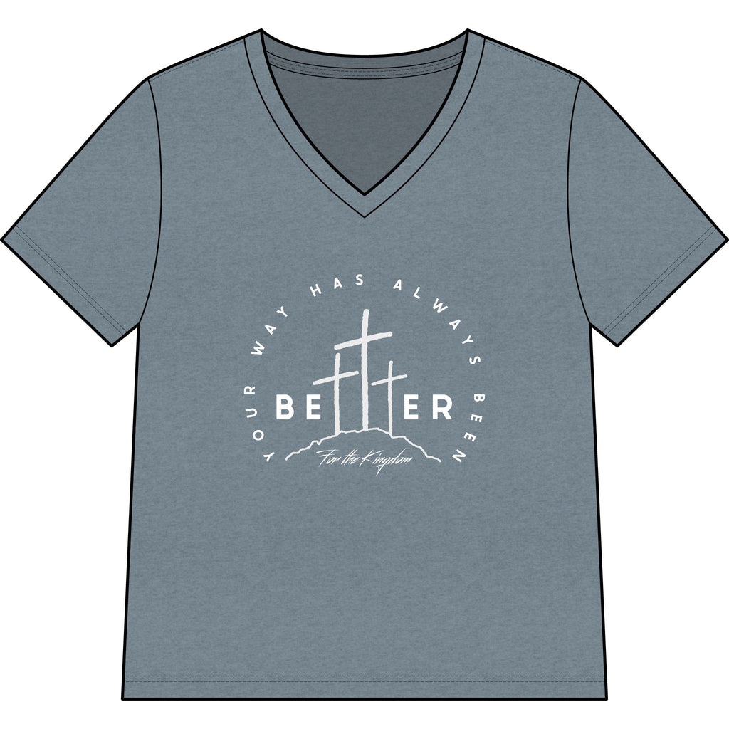 BEtttER V-Neck Tee Light Palette — Inspirational Christian Cross Women’s Shirt