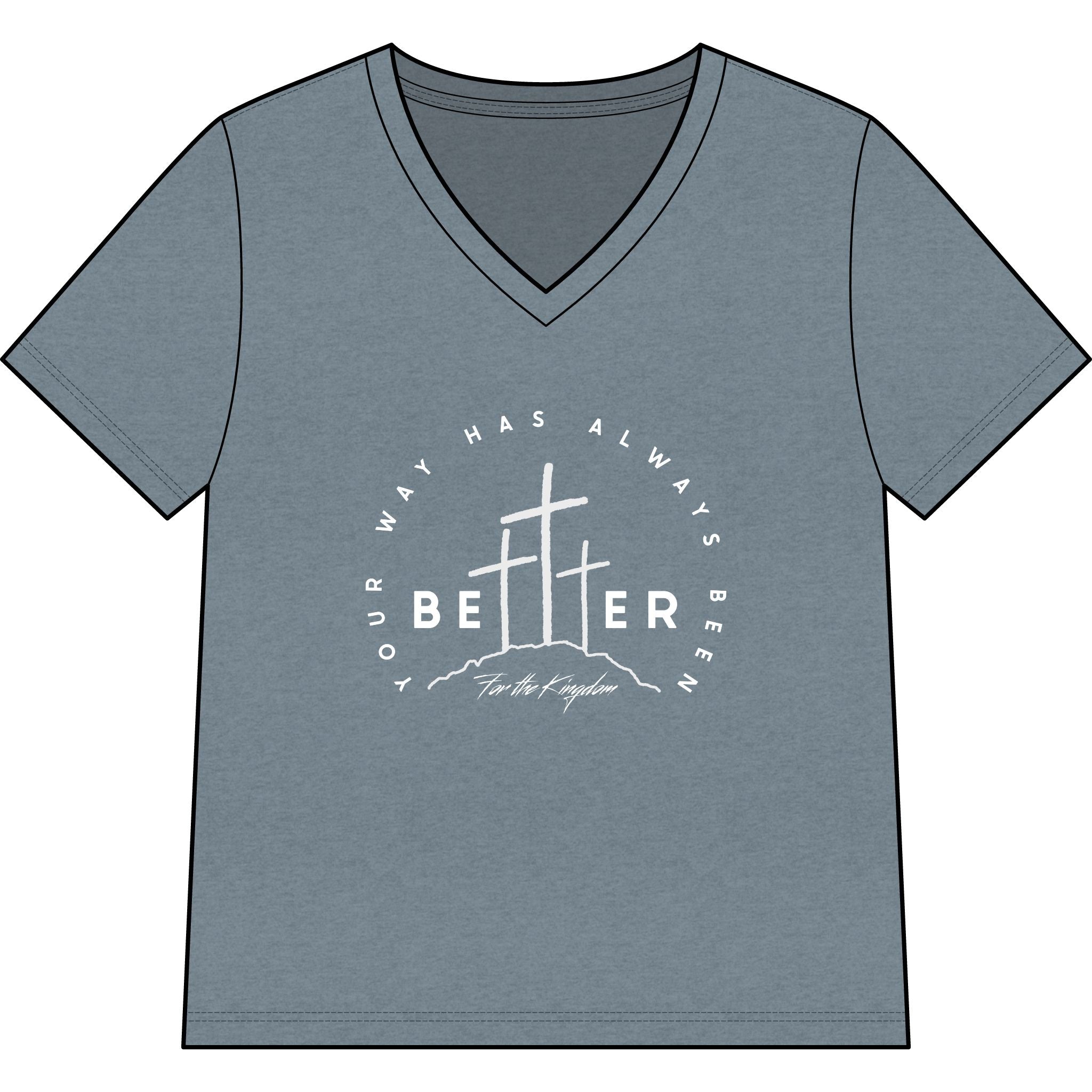 BEtttER V-Neck Tee Light Palette — Inspirational Christian Cross Women’s Shirt