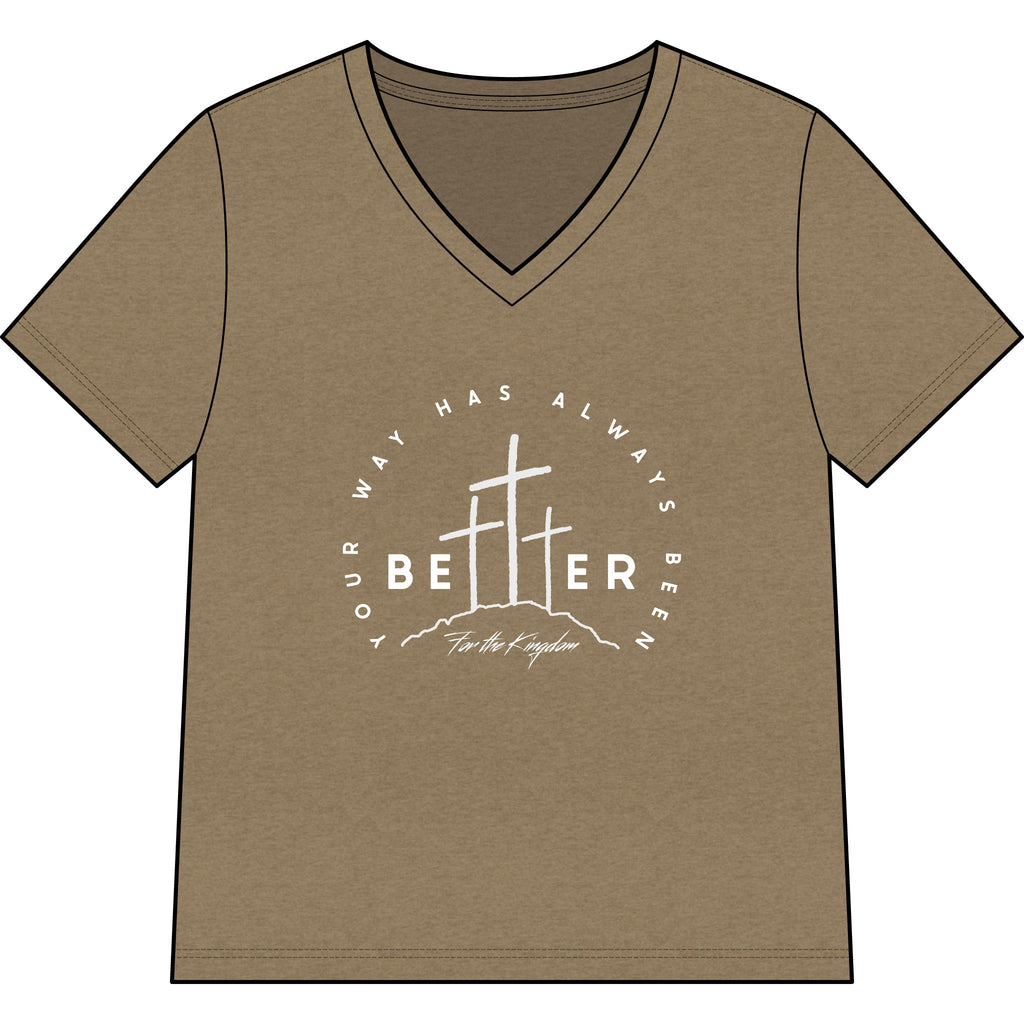 BEtttER V-Neck Tee Light Palette — Inspirational Christian Cross Women’s Shirt