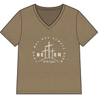 BEtttER V-Neck Tee Light Palette — Inspirational Christian Cross Women’s Shirt