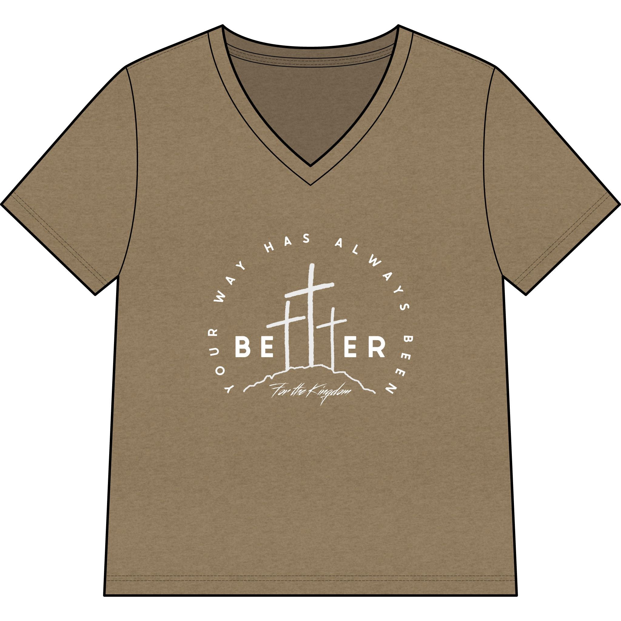 BEtttER V-Neck Tee Light Palette — Inspirational Christian Cross Women’s Shirt
