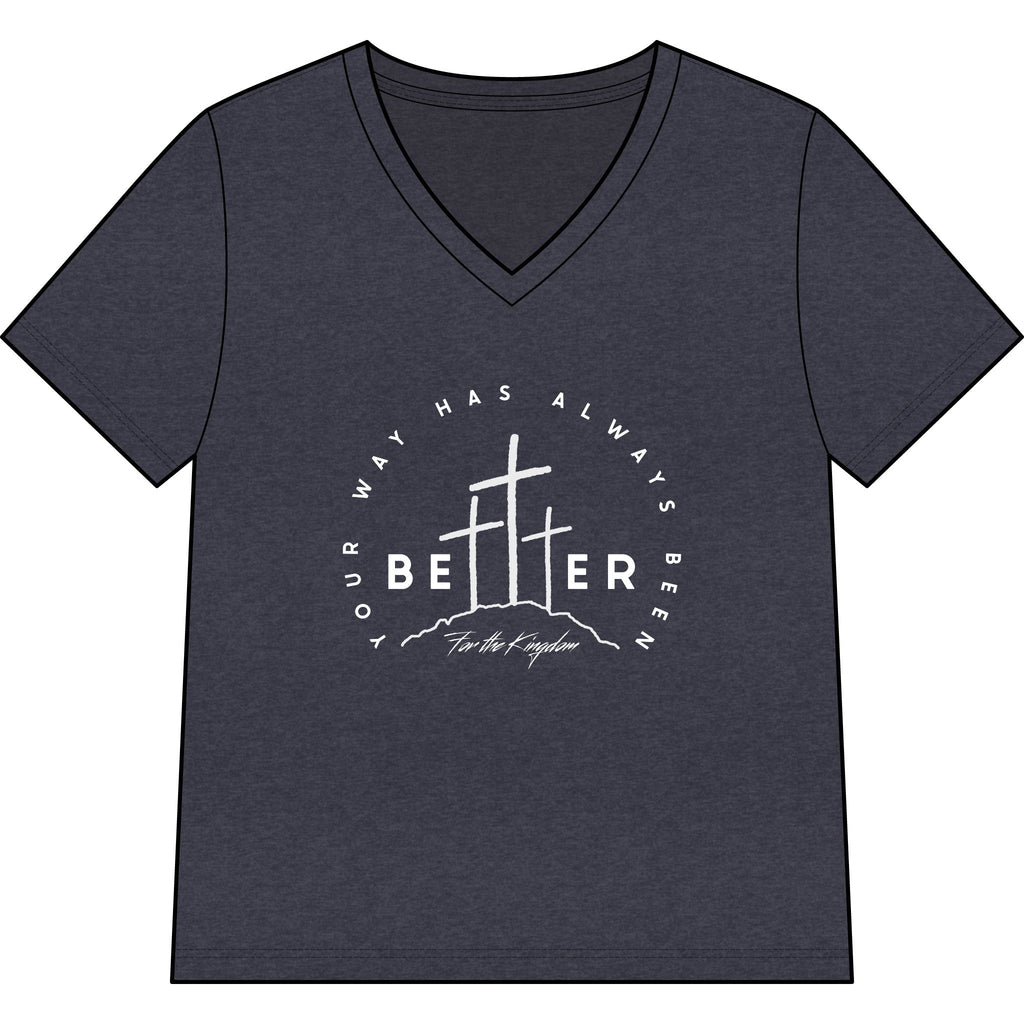 BEtttER V-Neck Tee Light Palette — Inspirational Christian Cross Women’s Shirt