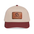 FTK Lion of Judah Leather Patch Baseball Cap — Mid Profile Rustic Outdoor Hat with Rectangle Patch