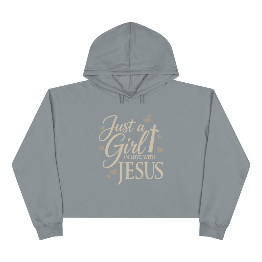 Just a Girl in Love with Jesus - Christian Crop Hoodie