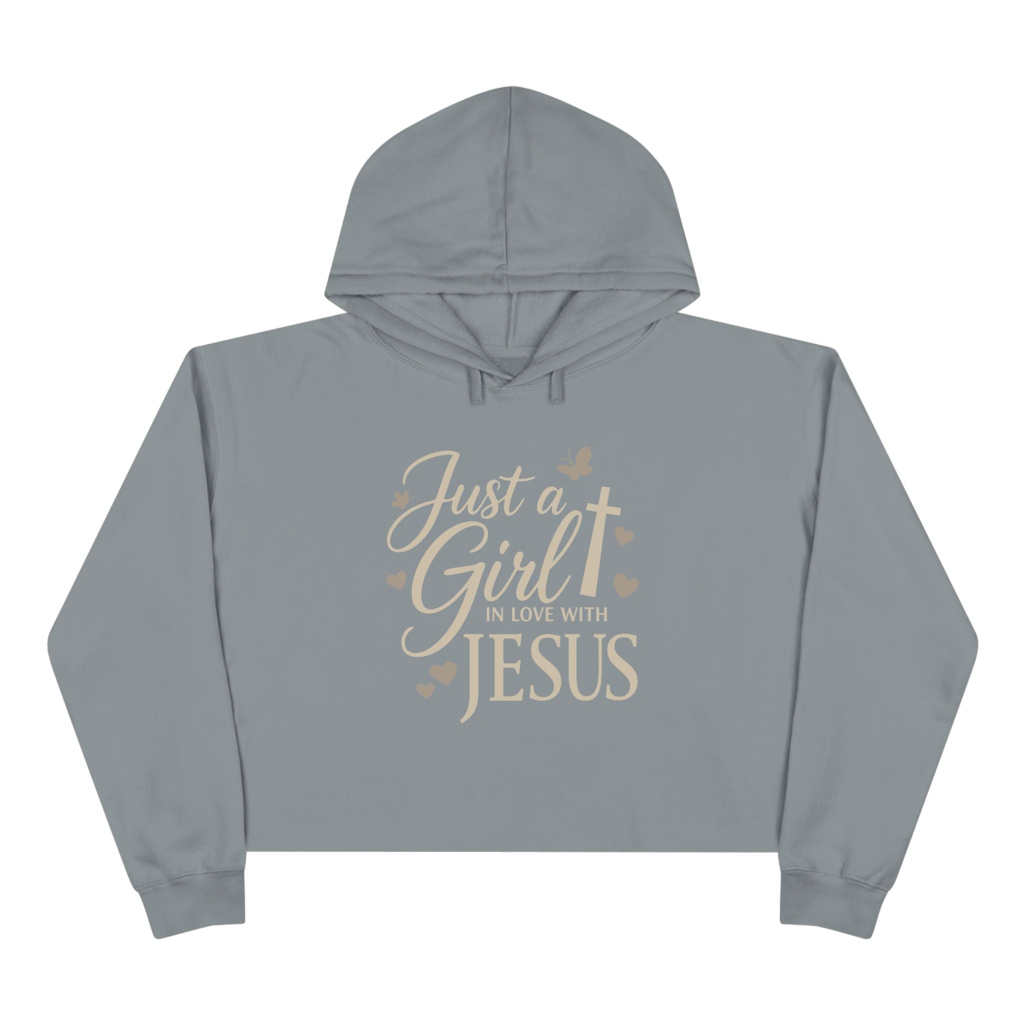 Just a Girl in Love with Jesus - Christian Crop Hoodie