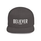 Believer Flat Bill Snapback Hat — Bold Faith Statement Cap