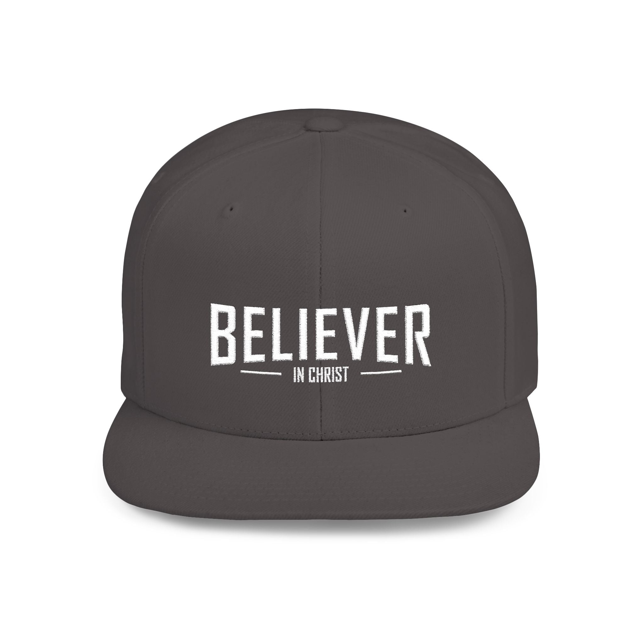 Believer Flat Bill Snapback Hat — Bold Faith Statement Cap