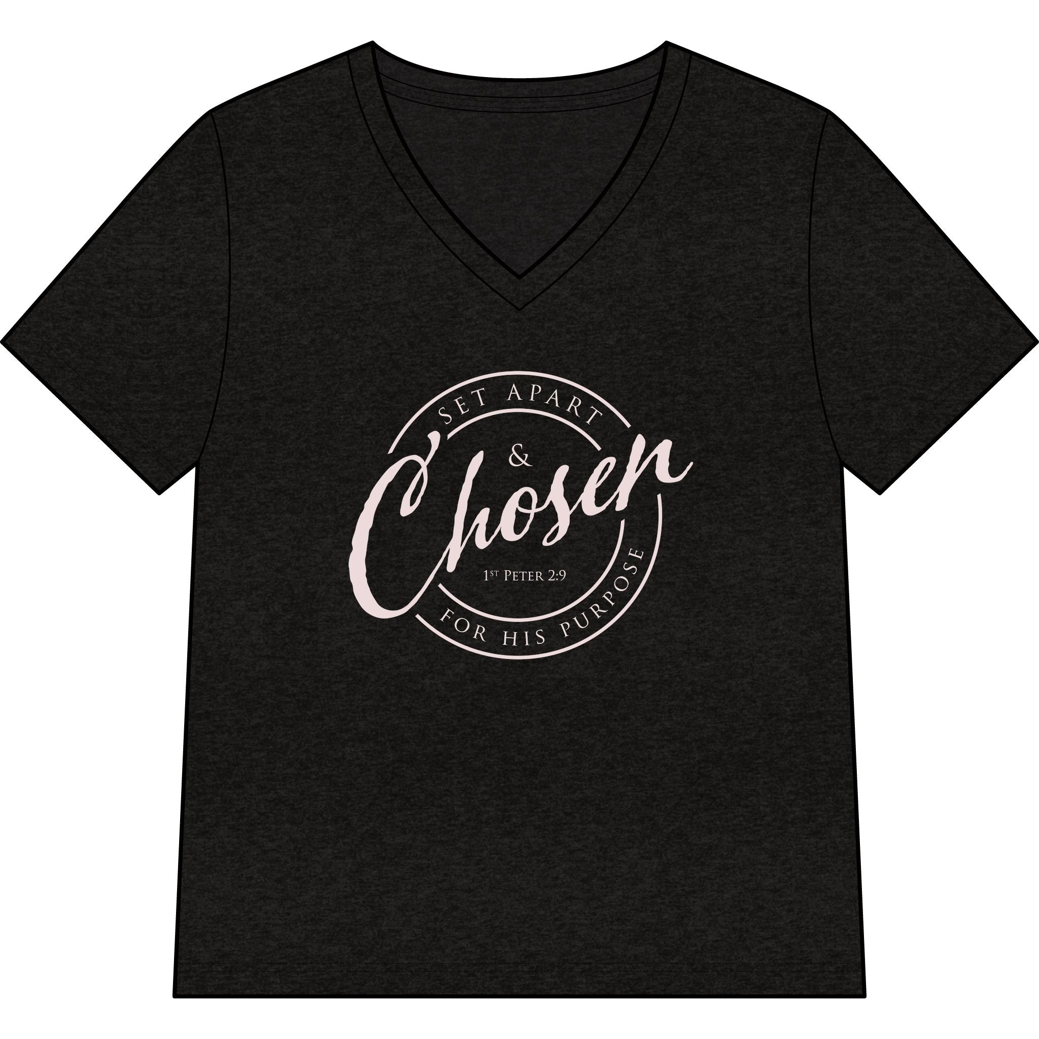 Chosen — Pale Pink — Christian Women's V-Neck Tee